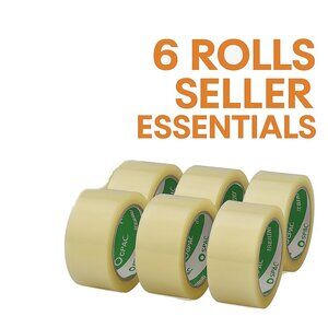 QSPARC 6 Rolls Clear Packing Tape 2.0 Mil 1.89" x 109.4 YDS Shipping & Moving